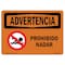Signmission Safety Sign, OSHA WARNING, 10" Height, No Swimming Allowed Spanish, Landscape OS-WS-D-1014-L-12720 - alternate 1